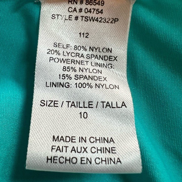 Tommy Bahama Women’s One Piece Suit, Turquoise, Size 10 - Picture 7 of 7